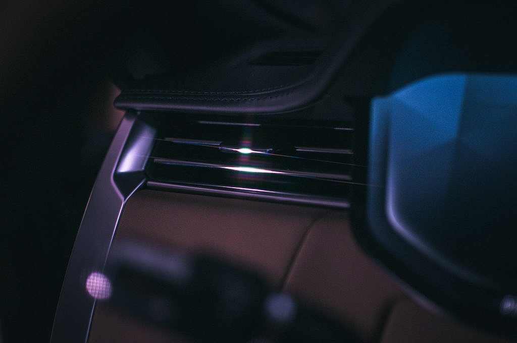 a close up of a car's air vent